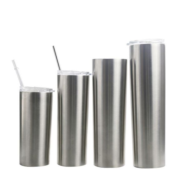 

skinny tumbler slim tumbler tapered cup beer coffee mug 304 stainless steel insulation vacuum flask with lid&straw 15oz 20oz 30oz 35oz