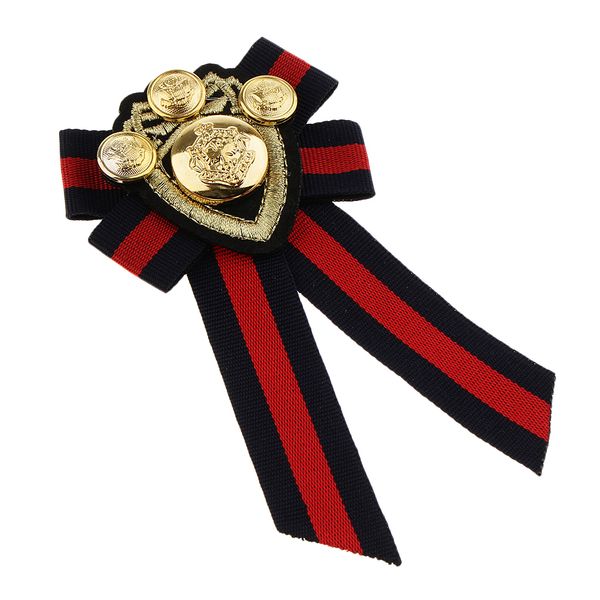 

vintage pre-tied bowknot brooch fabric bow tie men wome british badge pin, Gray
