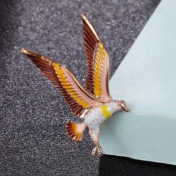 

zlxgirl statement vivid enamel shape birds eagle brooch men jewelry women's couple gifts party clothing scarf pins, Gray