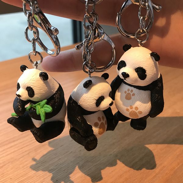 

2019 new panda key chain new cute panda keychain for bag car key ring tourism souvenir gifts chains, Silver
