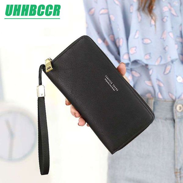 

uhhbccr wristband women long clutch wallet large capacity wallets female purse lady purses phone pocket card holder carteras, Red;black