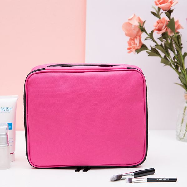 

women waterproof cosmetic bag female protable brush net washing toiletry kits makeup handbags travel trunk zipper