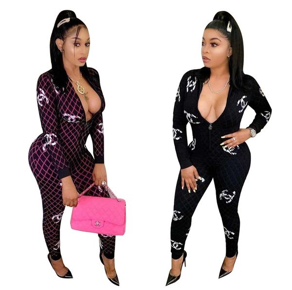 

womens jumpsuits rompers long sleeve long pant playsuit overall fashion zipper bodycon womens clothing night clubwear trousers klw2802, Black;gray