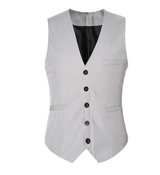 

wedding dress waistcoat elegant grey men's daily regular vest, solid colored v neck sleeveless slim fit business men's vest, Black;white