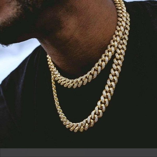 

горячие хип-хоп побрякушки цепи ювелирные изделия мужчины обледенелые цепи ожерелье 14k золото серебро майами кубинский звено цепи ожерелье, Silver