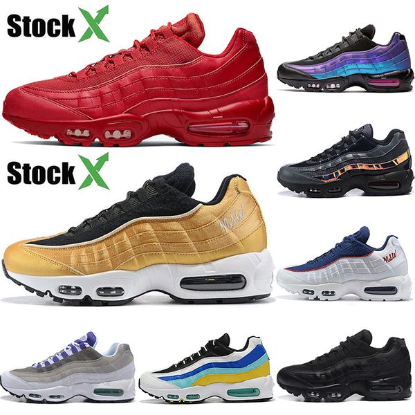 

wholesale 2020 95s og cushions running shoes trainers varsity red gold throwback future mens women triple black designer sneakers, White;red