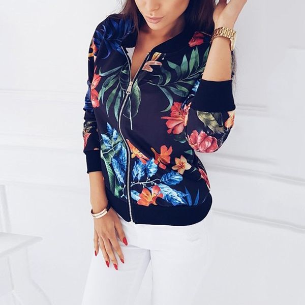 

jacket coat casual fashion women's zipper outwear retro bomber comfortable polyester clothing vintage, Black;brown