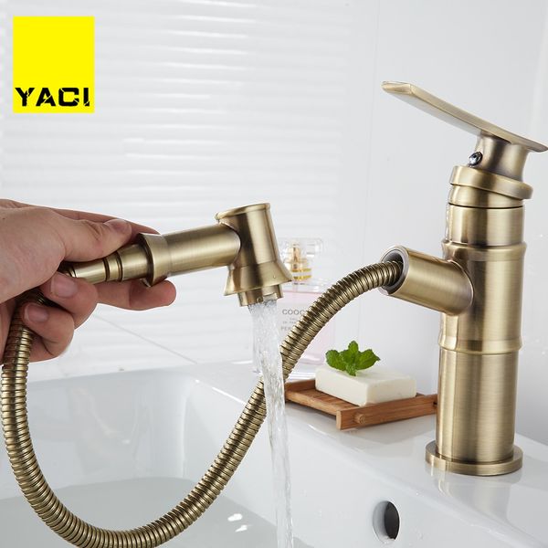 

install faucet on bathroom sink brass single handle cold and water pull out the faucet