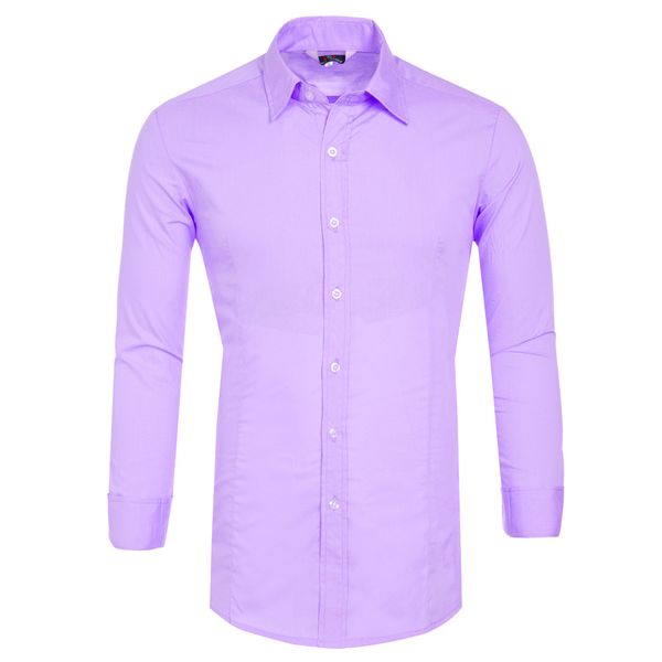 

2018 fashion men's stylish & slim fit solid color long sleeve shirt 4 size s~xl, White;black