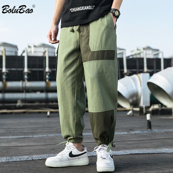 

bolubao марка мужчины брюки-карго новые мужские высокое качество harajuku стиль брюки мужской лоскутное повседневная брендовая одежда, Black