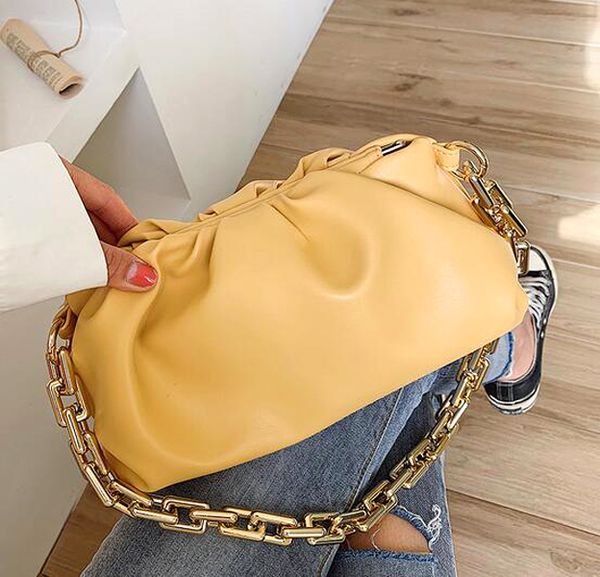 

the est and most fashionable brand recommended ladies handbag designer cloud shape thick chain shoulder bag mobile phone change mini bag