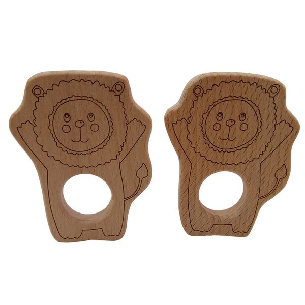 

4 шт. натурального дерева маркировка лев прорезыватель игрушек лесных животных, мелкой моторики развития и сенсорных способностей игрушки, р