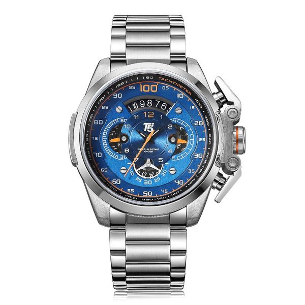 

new luxury fashion mens stainless steel designer automatic mechanical movement men gmt sport watches wristwatches, Slivery;brown