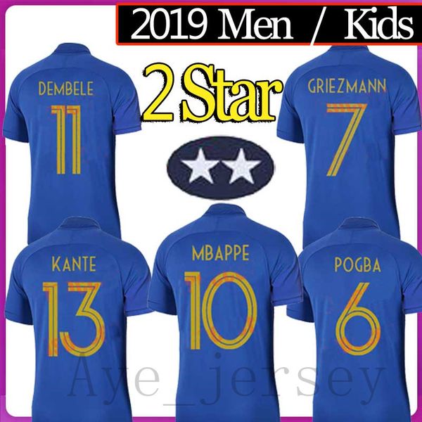 

19 20 mbappe griezmann pogba 100 year occer jer ey 2 tar football hirt 100th anniver ary 2018 world cup kante maillot de foot kid