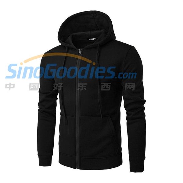 

casual solid color men long sleeve sport jacket cardigans hooded jacket, Black;brown