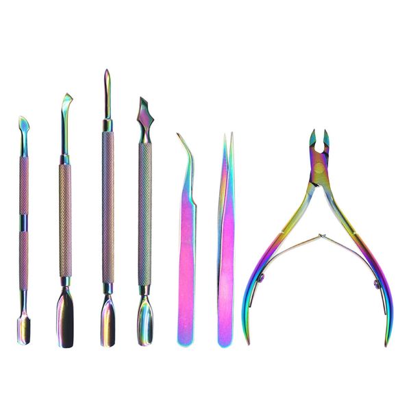 

pedicure manicure tool nail clippers/pusher/tweezer metal dead skin callus remover nail care qq99