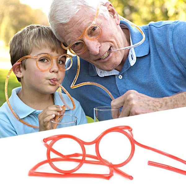 

creative soft plastic straw funny glasses fun drinking kids toys for children party tricks joke tube tools boys girls gifts 2019