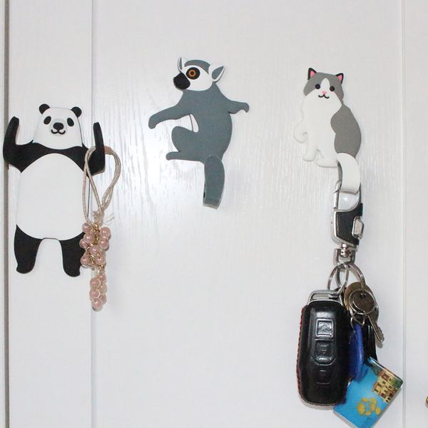 

1 pcs cartoon animal hooks refrigerator paste cute portable home decoration lfd
