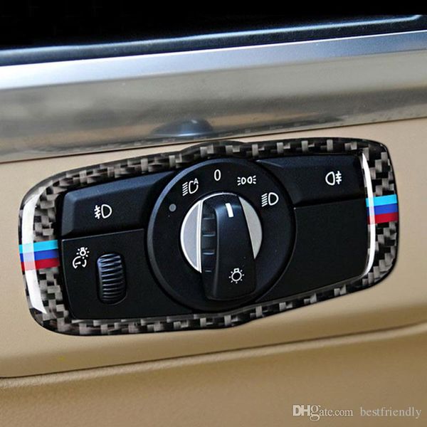 Fashion Design For Bmw 5 Series E60 2008 2010 X5 X6 E70 E71 2008 2013 Car Center Console Headlight Switch Button Knobs Covers Stickers Car Decoration