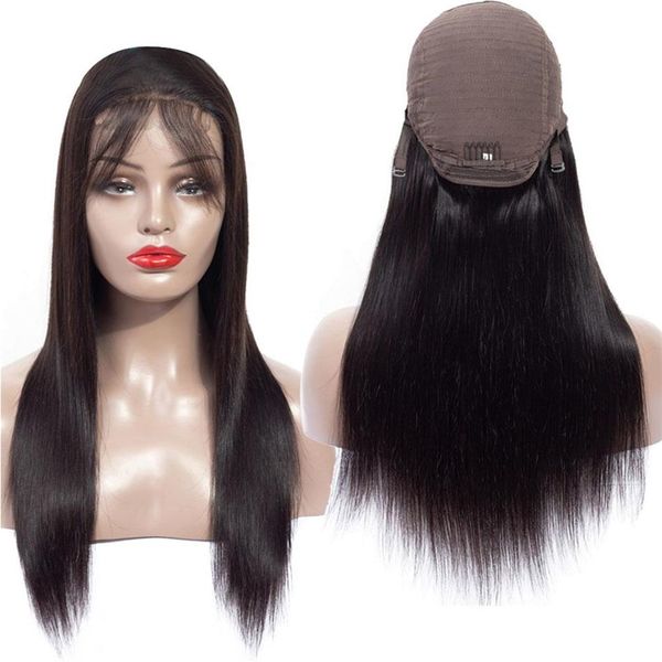 

13*4 lace front human hair wig pre plucked with baby hair for black women remy brazilian straight lace front wig