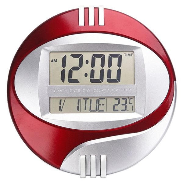 

temperature display digital wall electronic clock lcd moderne calendar led bracket watch mute of home office decoration