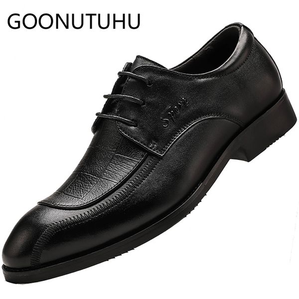 

2019 new fashion men's shoes dress genuine leather male classics black shoe man nice work office formal shoes for men size 36-45
