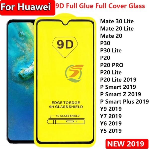 

for huawei mate30 lite mate20 mate 20 30 p30 p30lite p20 pr0 p smart z plus y5 y6 y7 y9 2019 9d full coverage full glue tempered glass