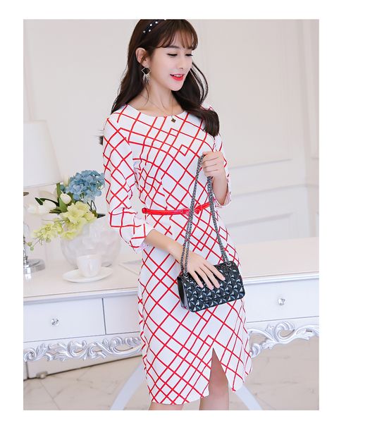 

watermelon red women's clothing fair maiden temperament of knitting cultivate one's morality long-sleeved dress, Black;gray