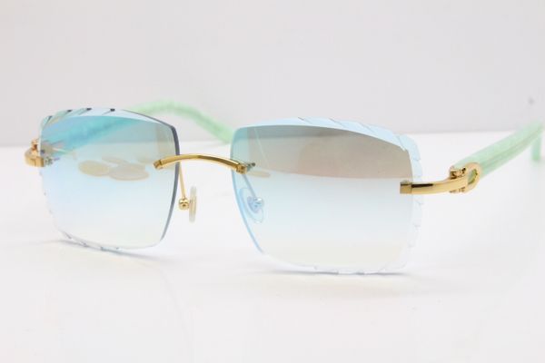 

2019 wholesale rimless glasses marble blue aztec sunglasses metal mix arms 3524012 sun glasses with box sunglasses new, White;black