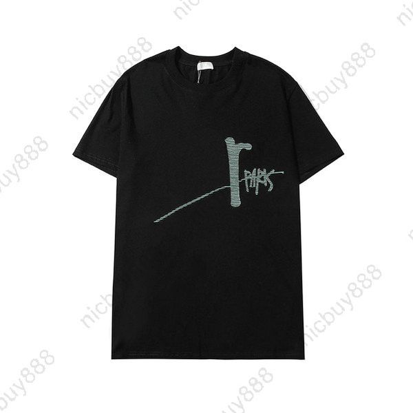 

2020 fashion designer luxury summer mens classic embroidery letter paris print clothing t-shirt simple tshirt casual cotton tee t shirt, White;black