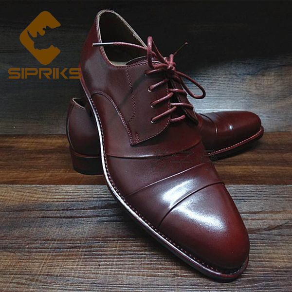 

sipriks luxury imported italy calf leather dress shoes mens classic goodyear welted shoes wine red burgundy gents suit social 44, Black