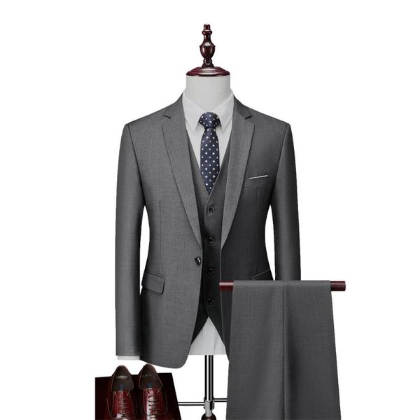 

suit male 3 piece set business men's suits 2020 high-end formal blazers slim fit party wedding plus size boutique suit with tie, White;black