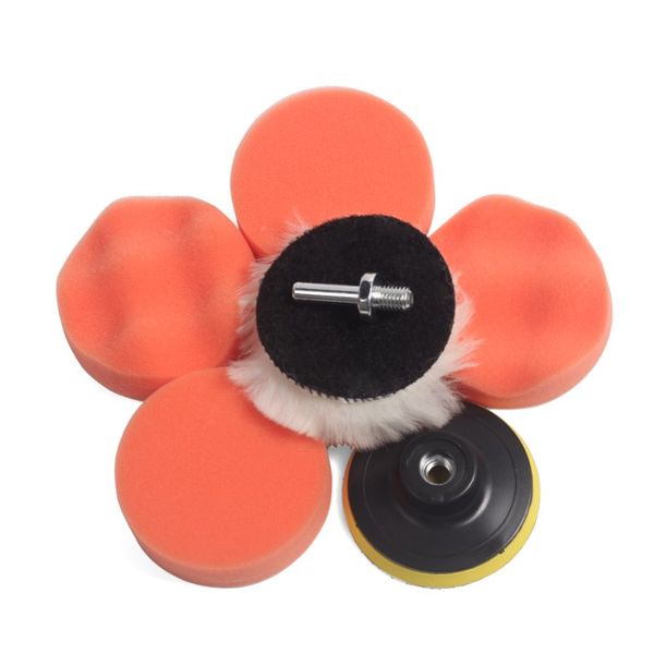 

7pcs buffing pad set thread 6/7 inch auto car polishing pad kit for for car polish buffer drill wheel polisher removes scratches