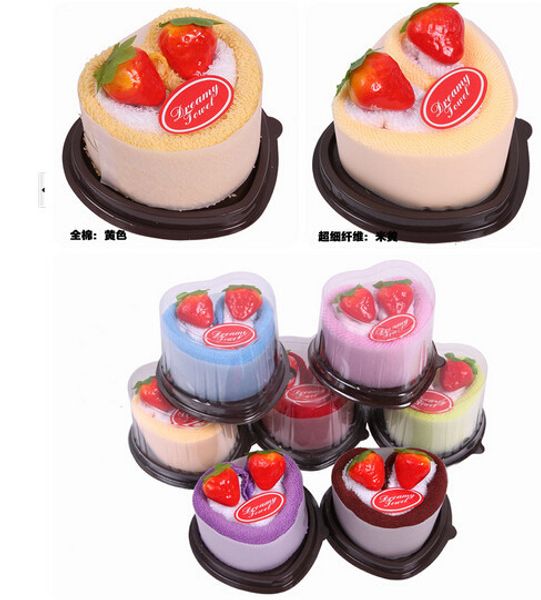 

10pcs/lot love cake towels sweet wedding party gifts holiday gifts towel size 20*20 cm 6 colors retailed packaging