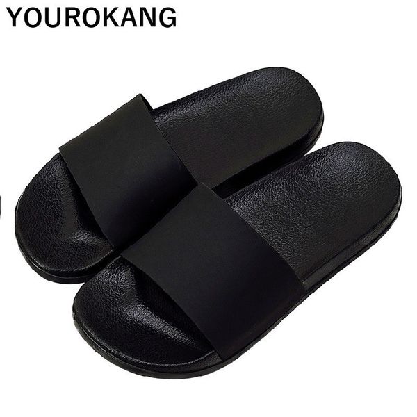 

summer men home slippers indoor non-slip bathroom slippers concise japanese style flip flops couple shoes for lovers 2019, Blue;gray