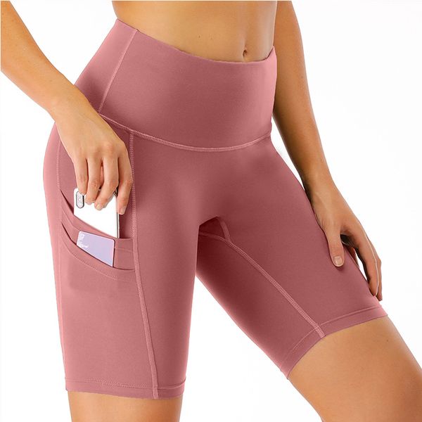 

us plue size women sports shorts 3 pocket brushed fabric yoga shorts anti-sweat quick dry running leggings short, White;red
