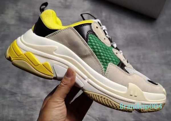 

unveils new triple s running shoe paris man woman sneaker mixed colors thick heel grandpa trainer shoes size 35-45 08, Black;white