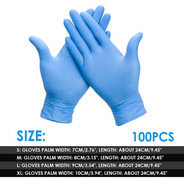 

100pcs disposable nitrile gloves gloves latex universal kitchen dishwashing work rubber garden gloves left and right hand