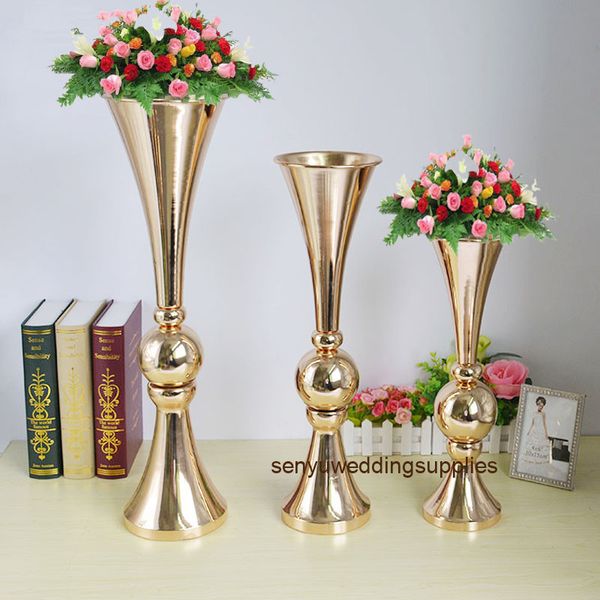 Novo estilo mais recente design barato grande casamento floral altura centrais suporte de metal para venda senyu0341