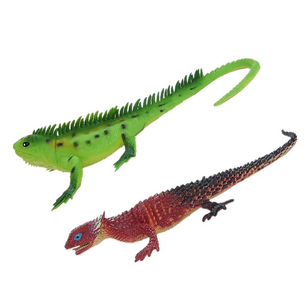 

realistic rubber lizard simulation wild animal model figure figurine science teaching tool collection pack of 2
