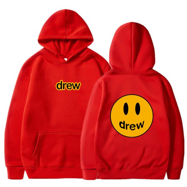 

cool drew house print justin bieber hoodies women men oversize hooded sweatshirt tracksuit hip hop dropship streetwear, Black