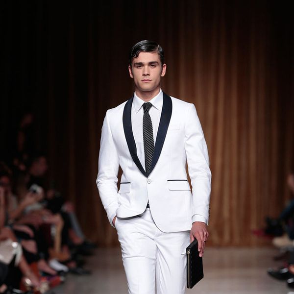 

xs-5xl 2019 men's clothingnew fashion fashion walk-show white stitching black collar suit formal dress plus size costumes, White;black