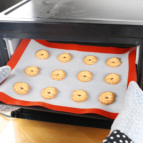 

2pcs Non-Stick Silicone Baking Mats Cookie Pad Rolling Dough Mat High Temperature Resistant Glass Fiber Batters Flour Fondant