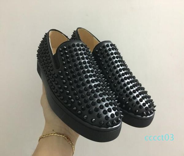 

2019 новый оптовая низкая верхняя фракция замши с шипами носком покроя красный нижний роскошь для мужчины и женщины дизайнер вечеринки кросс, Black