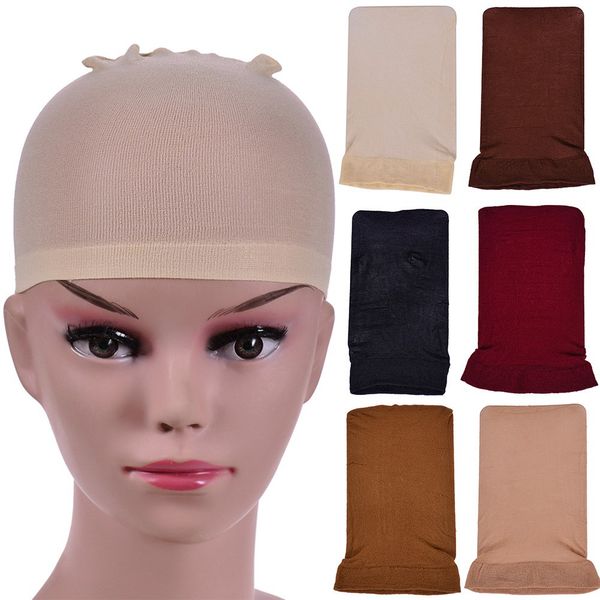

2 \ 4 шт парик cap черный чулок колпачок для парик шапки чулок упругие liner mesh cap для изготовления париков, Black;brown