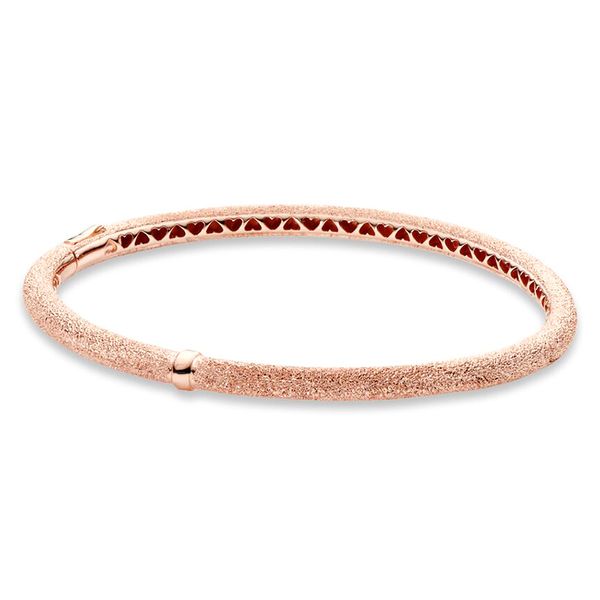2019 NUOVO argento sterling 925 Pandora oro rosa opaco brillantezza braccialetto braccialetto fascino branello gioielli fai da te set regalo all'ingrosso