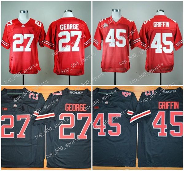 

ncaa 27# eddie george jersey college osu ohio state buckeyes jersey 45# archie griffin jersey home away white black red grey