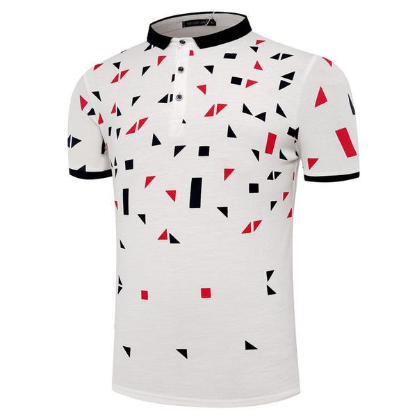 

mens polos summer new 2019 fashion polo shirts short sleeved button clothes, White;black