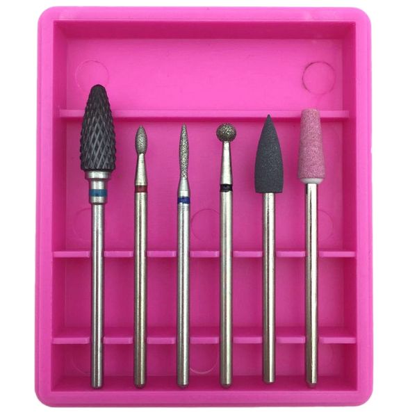 

abvp 6pcs diamond nail set milling cutter for manicure rotary burr clean bits electric machine art accessory