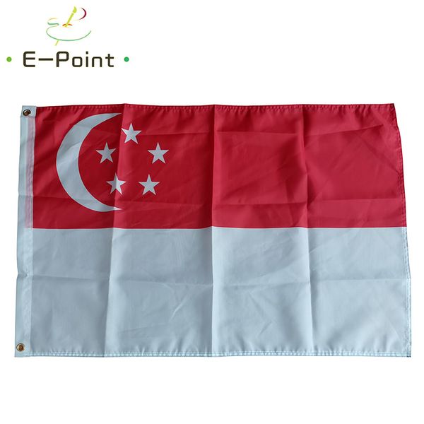 Singapore National Flag Country 3 * 5 pés (90 centímetros * 150 centímetros) de poliéster bandeira decoração voando bandeira jardim casa